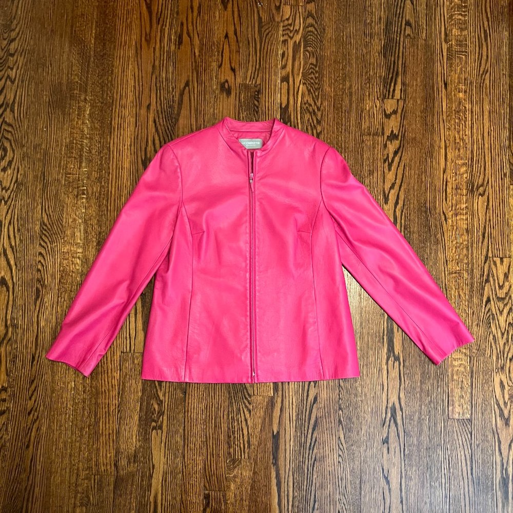 Liz Claiborne Hot Pink Genuine Leather Jacket